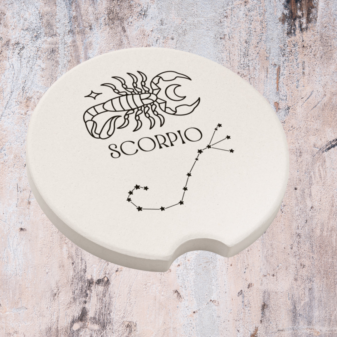 Scorpio Star Sign Car Coasters, Scorpio Star Constellation Coasters, Scorpio Zodiac Coasters, Scorpion Coasters, Gift for Scorpio, Astrology Lover Gift
