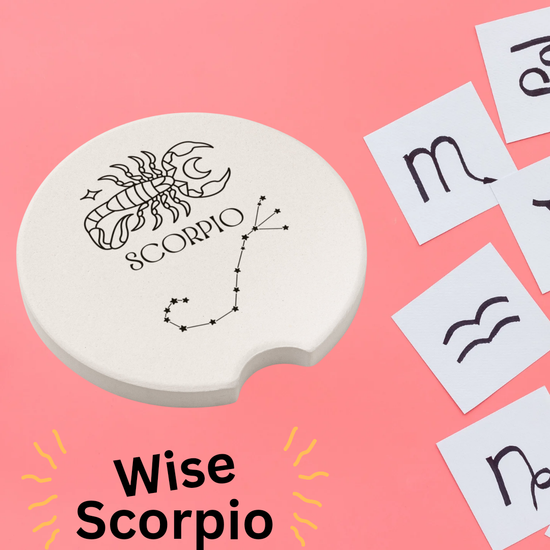 Scorpio Star Sign Car Coasters, Scorpio Star Constellation Coasters, Scorpio Zodiac Coasters, Scorpion Coasters, Gift for Scorpio, Astrology Lover Gift