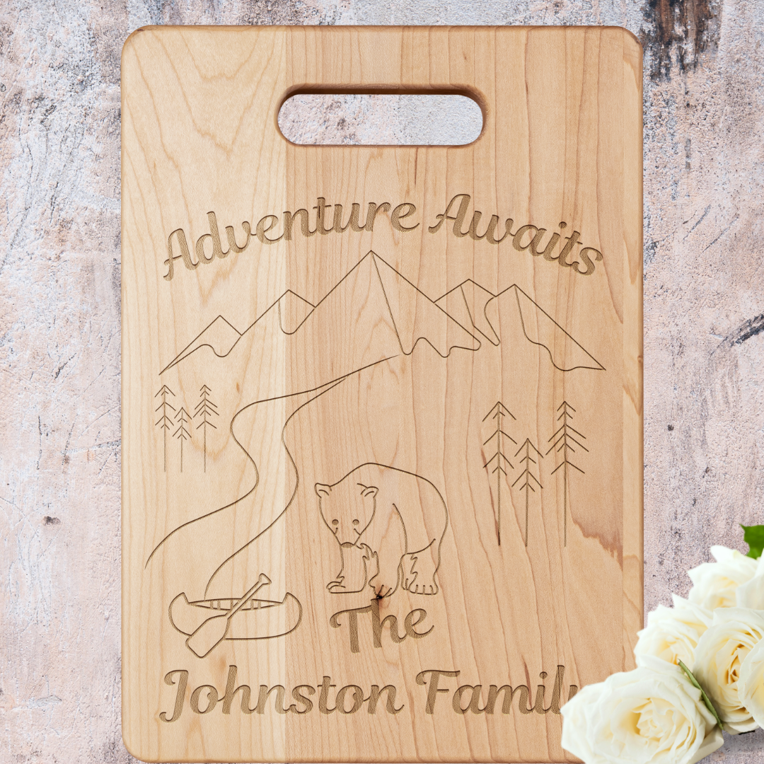Camping Gear, RV Accessories, Camp Cutting Board, Caravan Gift, Van Life Decor, Bear Lover Gift, Hiking Gear, Nature Lover Gift, Kitchenware