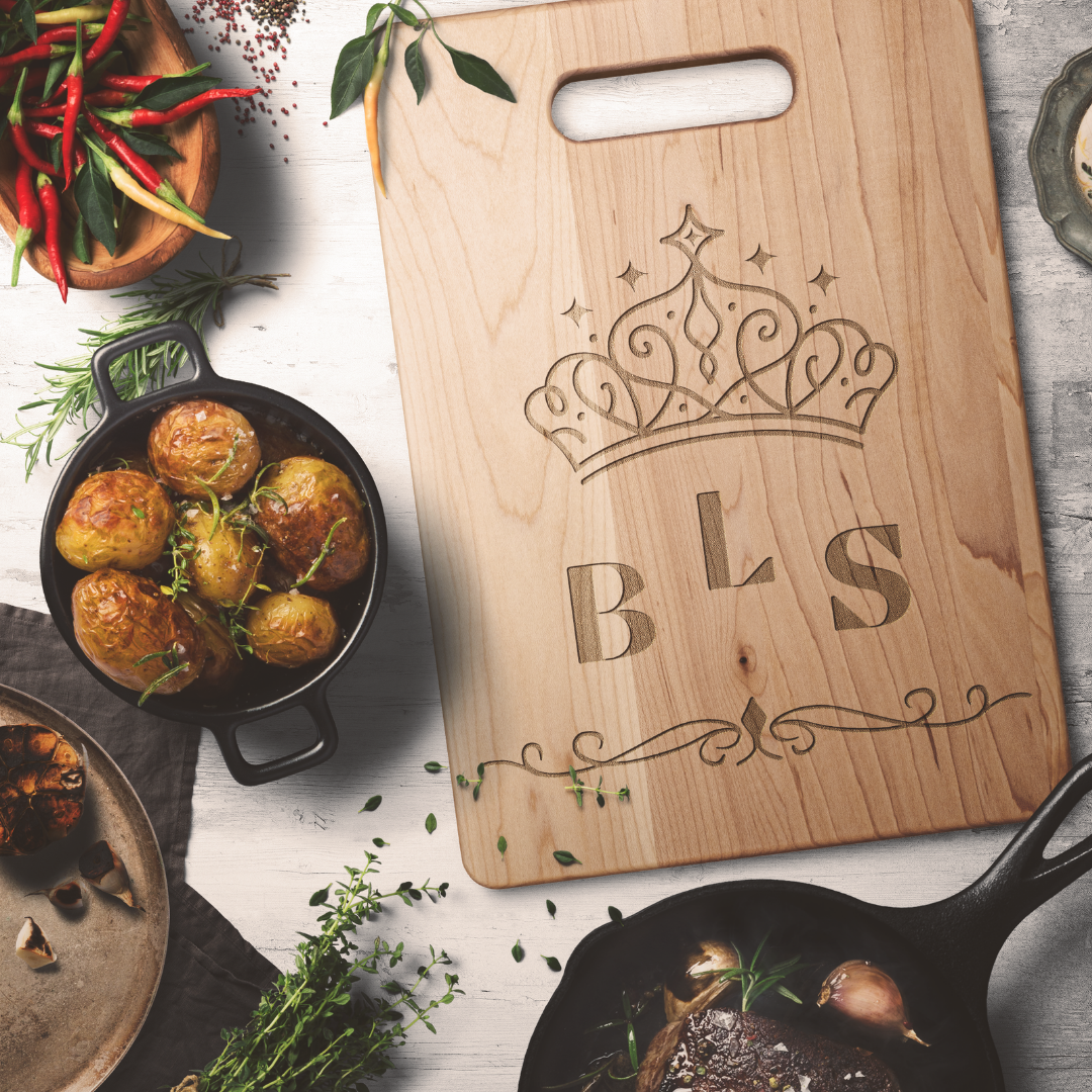 Personalized Cutting Board, Royal Collection, Monogram Kitchenware, Custom Housewarming Gift, New Home Gift, Unique Gift for Her