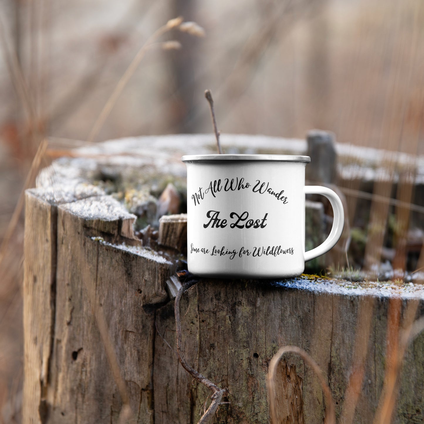 Not All Who Wander are Lost Camping Mug, Camper Mug, Travel Mug, Wildflower Travel Cup, Stainless Steel Mug, Gift for Camper, Wildflower Lover