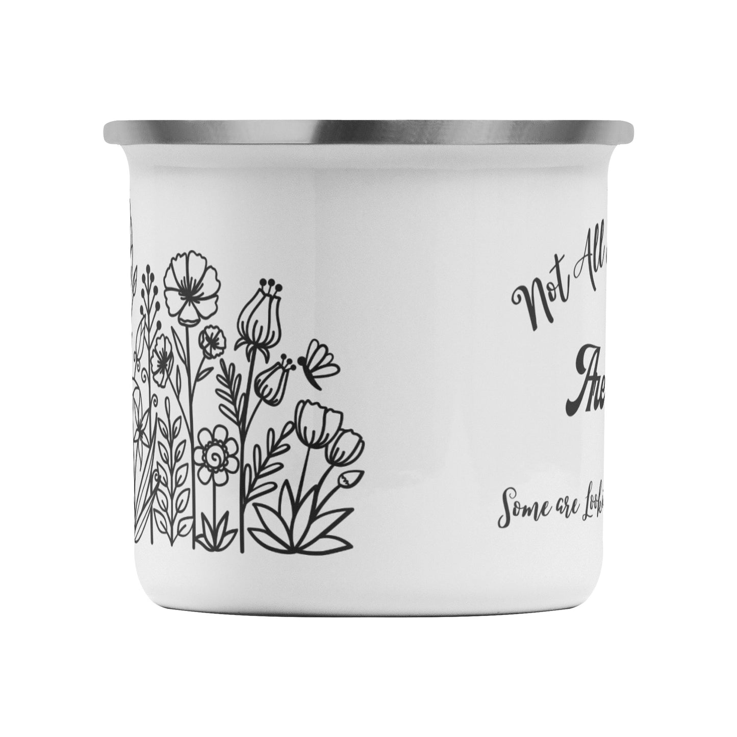 Not All Who Wander are Lost Camping Mug, Camper Mug, Travel Mug, Wildflower Travel Cup, Stainless Steel Mug, Gift for Camper, Wildflower Lover