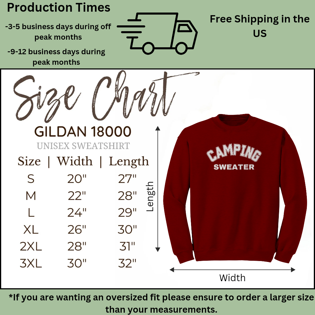 Camping Sweater, Cozy Fall Sweatshirt, Outdoor Camp Sweatshirt, Family Camping Sweaters, Hiking Unisex Crewneck, Camp Life Apparel