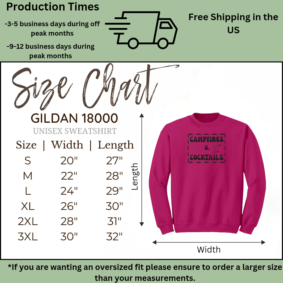 Campfires and Cocktails Sweatshirt, Retro Camping Sweater, Outdoorsy Sweatshirt, RV Sweatshirt, Caravan Sweater, Hiking Sweater, Nature Lover Gift, Vintage Sweater