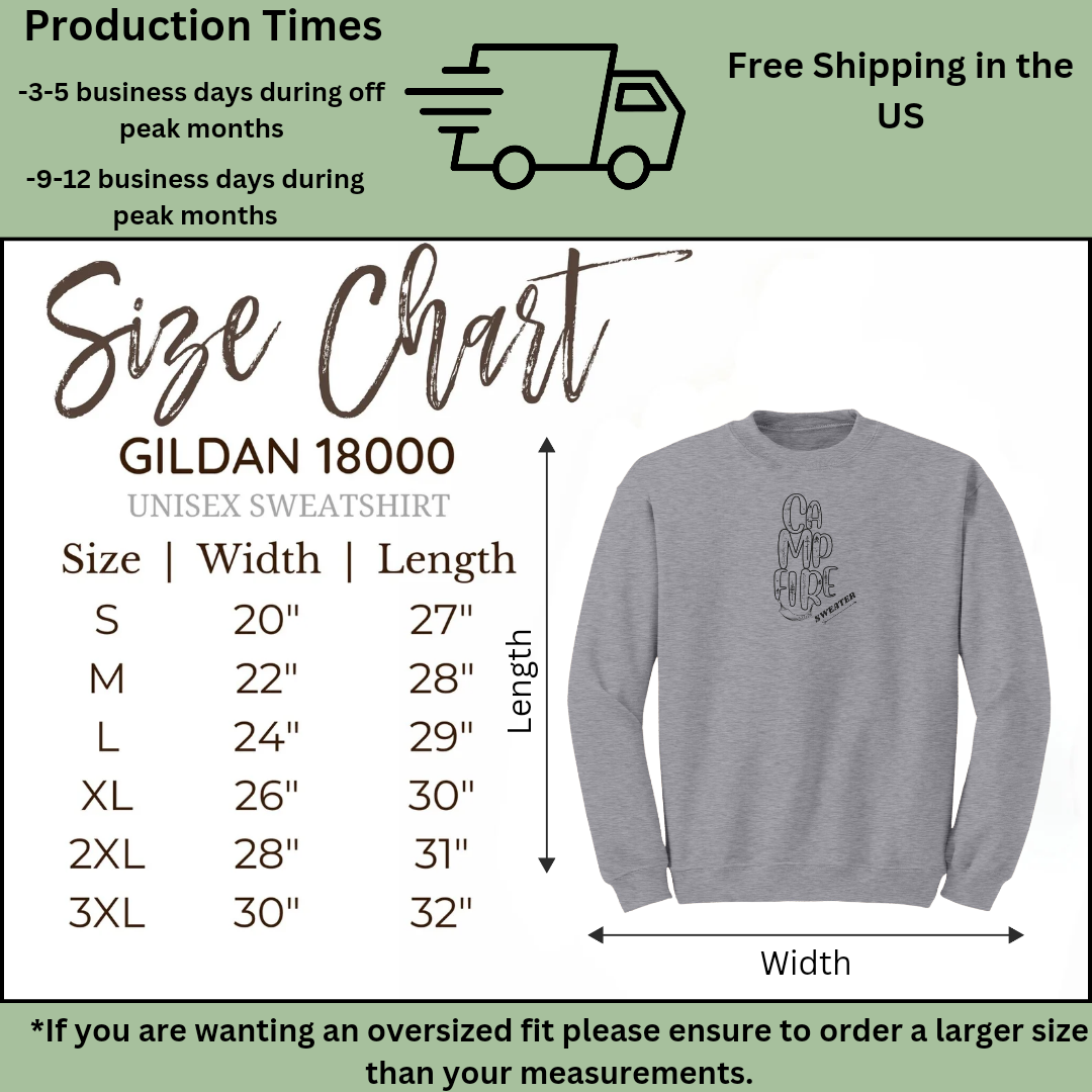 Campfire Sweatshirt, Camping Sweater, Outdoorsy Sweatshirt, Hiking Sweater, Pine Trees Sweatshirt, Nature Lover Sweater, RV Sweater