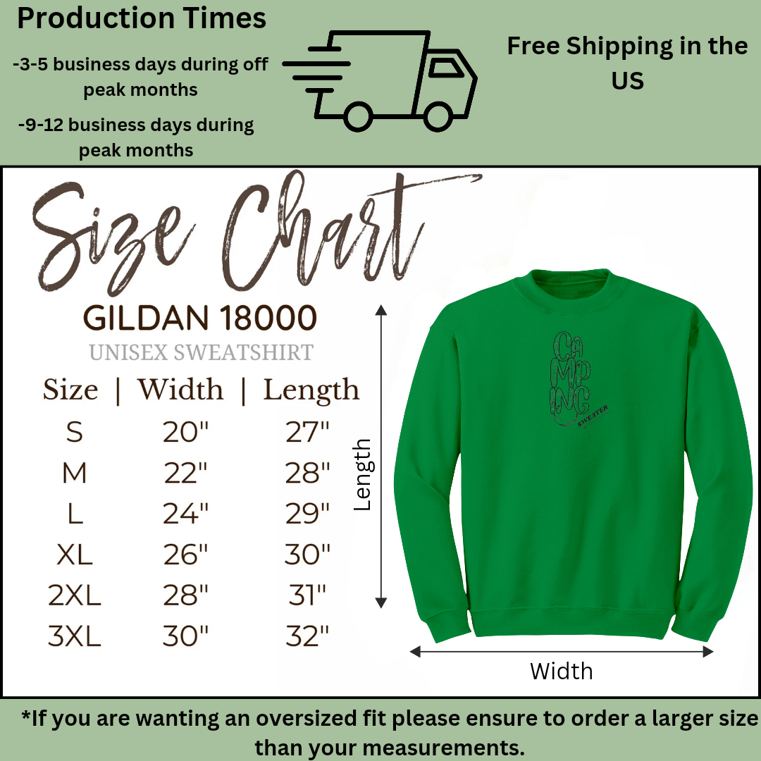 Camping Sweatshirt, Cozy Fall Sweater, Outdoor Sweatshirt, Hiking Sweater, Caravan Sweatshirt, RV Sweater, Van Sweatshirt, Hummock Camping Shirt, Car Camping Sweatshirt, Unisex Crewneck Camping Life Apparel