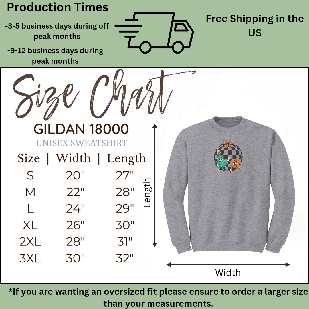 Retro Fall Pumpkin Sweatshirt, Checkered Christmas Tree Sweater, Cute Bow Autumn Sweatshirt, Gift for Fall Lover, Cute Fall Christmas Bow Sweater