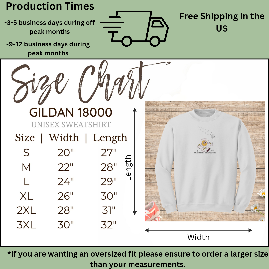 Retro Daisy Sweatshirt, Wildflower Dandelion Sweater, Motivational Apparel, Inspirational Message Sweatshirt, Positive Quote Sweater, Plant Lover Gift