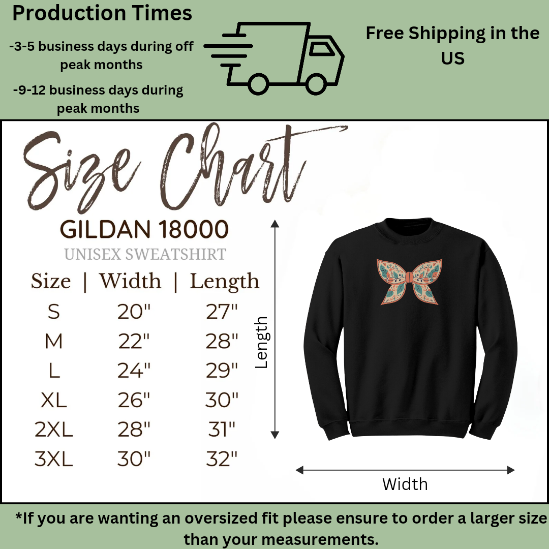 Retro Fall Coquette Bow Sweatshirt, Autumn Floral Sweater, Cute Colorful Vintage Sweatshirt, Outdoorsy Graphic Sweatshirt, Gift for Nature Lover