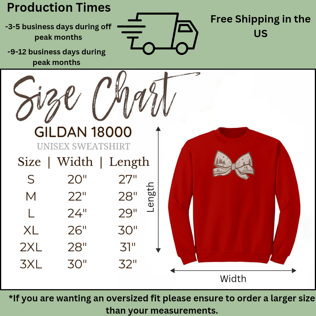 Vintage Camping Sweatshirt, Retro Bow Pine Tree Outdoors Sweater, Nature Lover Sweatshirt, Hiking Sweater, Graphic Sweatshirt, RV Van Gift for Camper