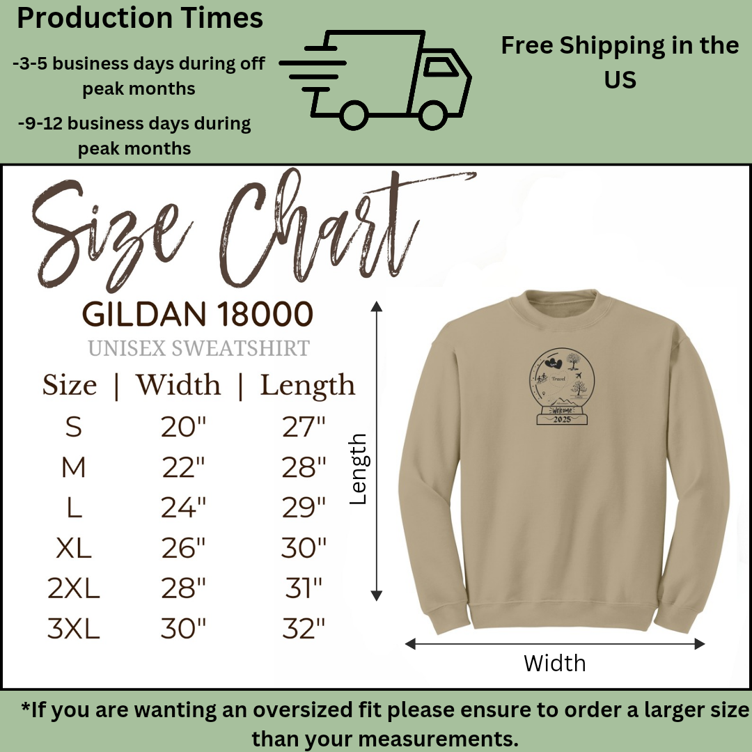 Travel Adventure Sweatshirt, Hiking Sweater, Personalized New Years Sweatshirt, Crystal Ball Sweater, Gift for Travel Lover