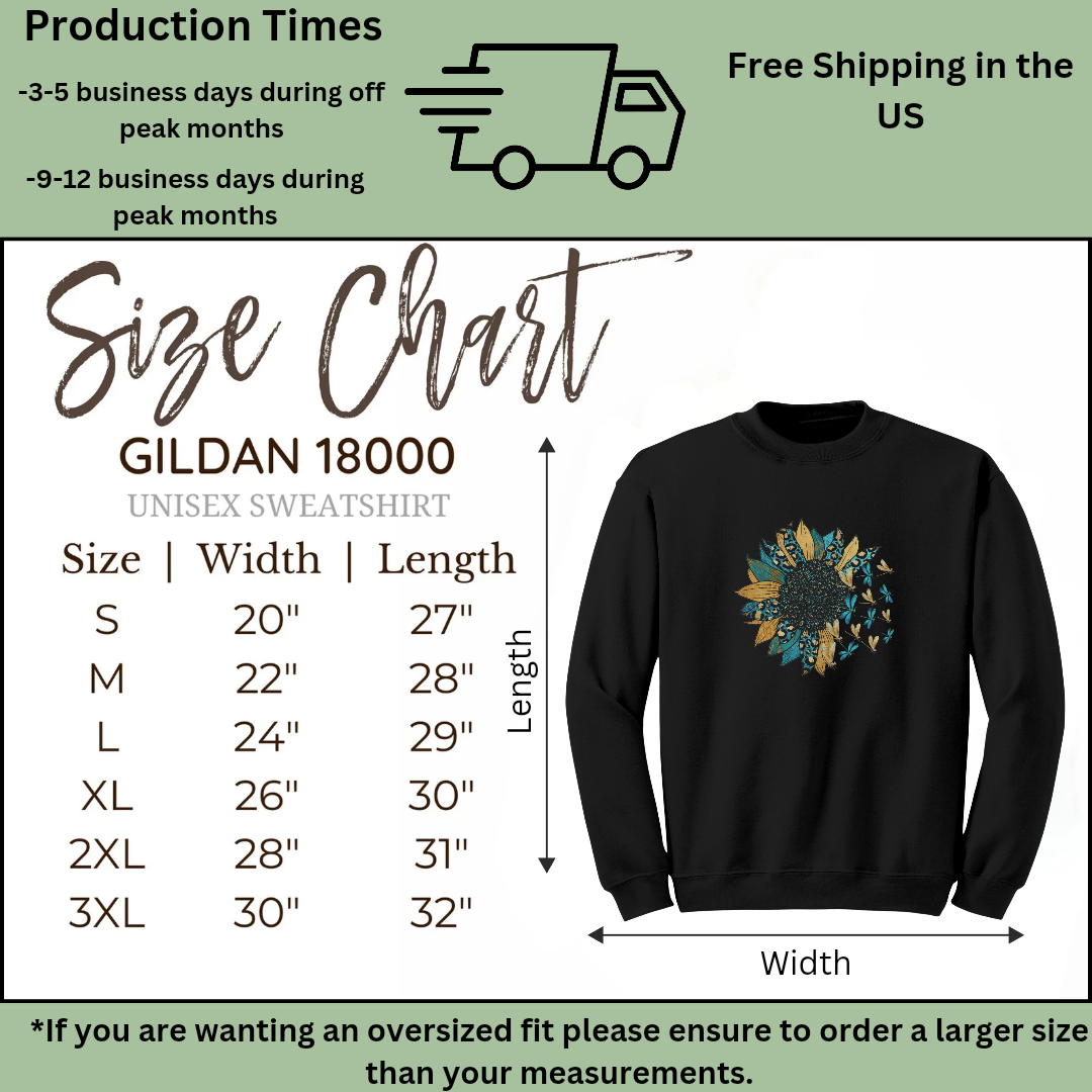Sunflower Sweatshirt, Dragonfly Fall Sweater, Floral Leopard Print Crewneck Sweatshirt, Boho Vintage Sweatshirt, Nature Lover Gift