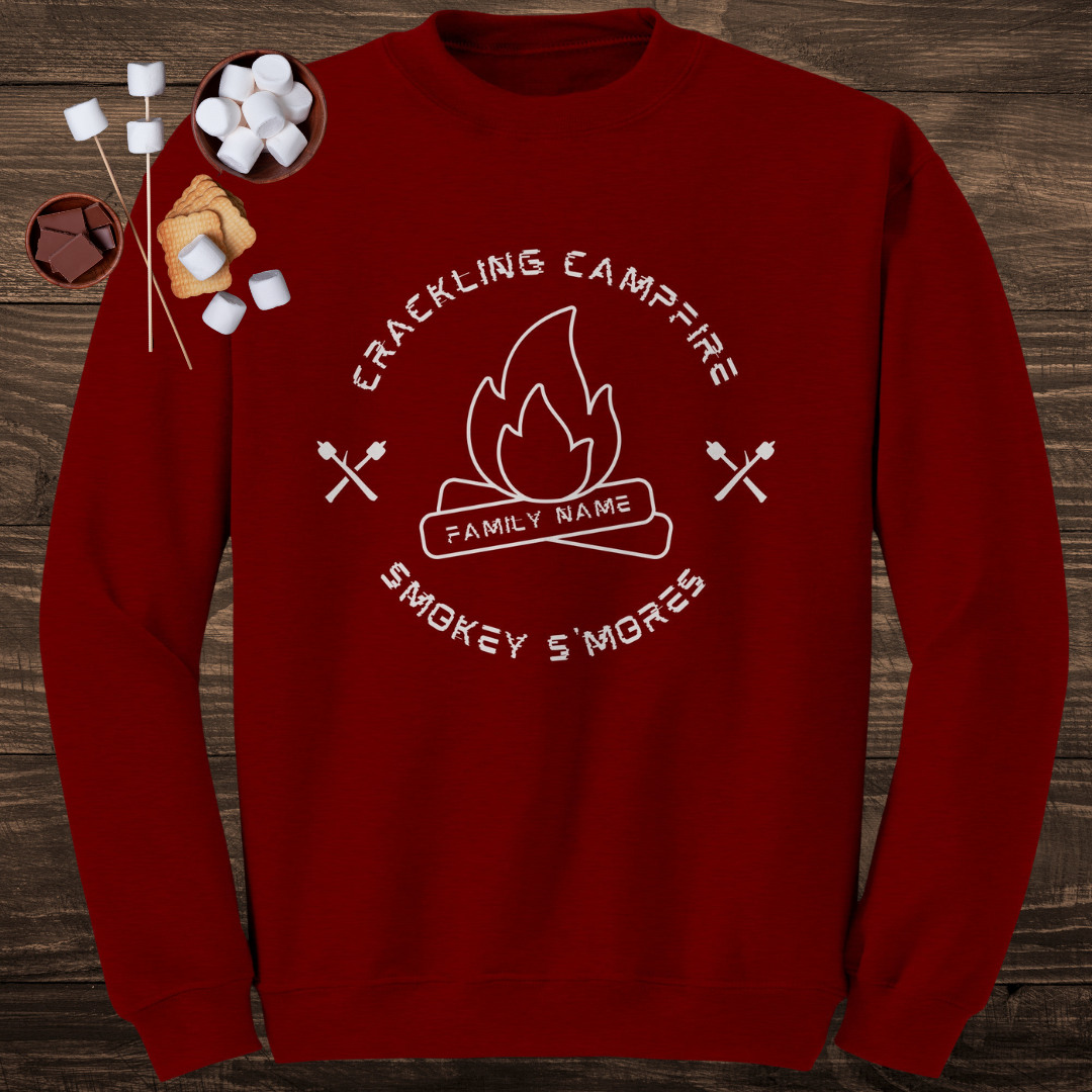 Personalized Crackling Campfire Smokey S'mores Sweatshirt