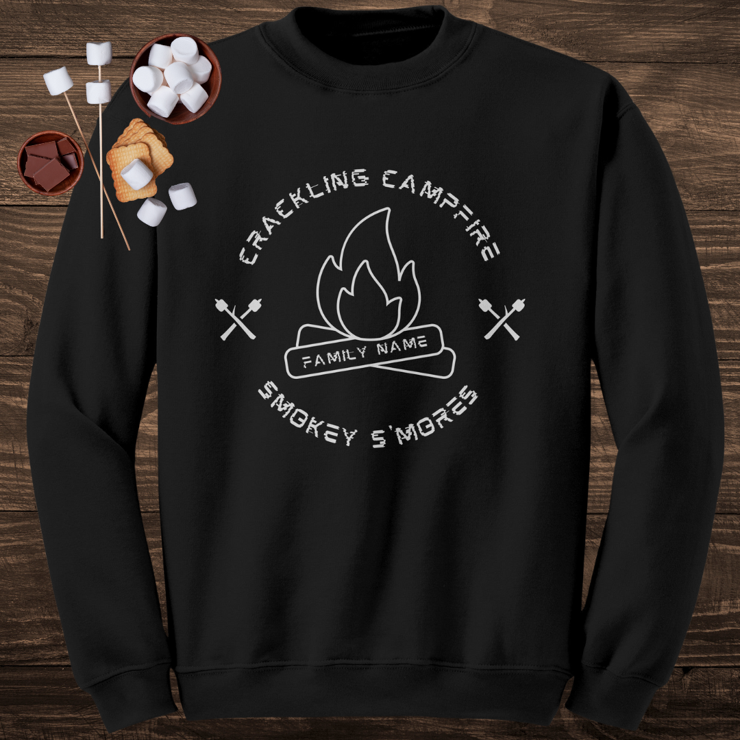 Personalized Crackling Campfire Smokey S'mores Sweatshirt