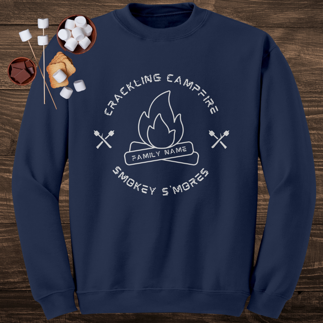 Personalized Crackling Campfire Smokey S'mores Sweatshirt