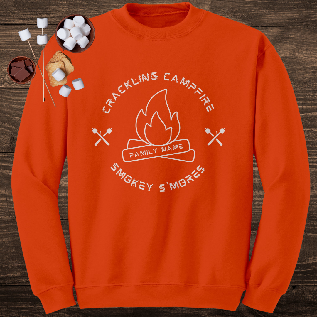 Personalized Crackling Campfire Smokey S'mores Sweatshirt