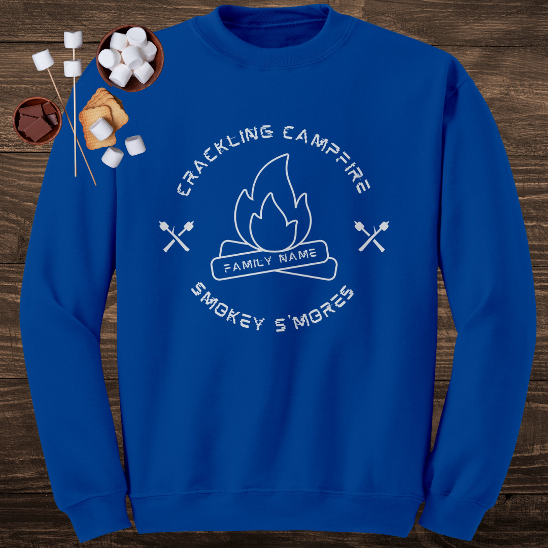 Personalized Crackling Campfire Smokey S'mores Sweatshirt