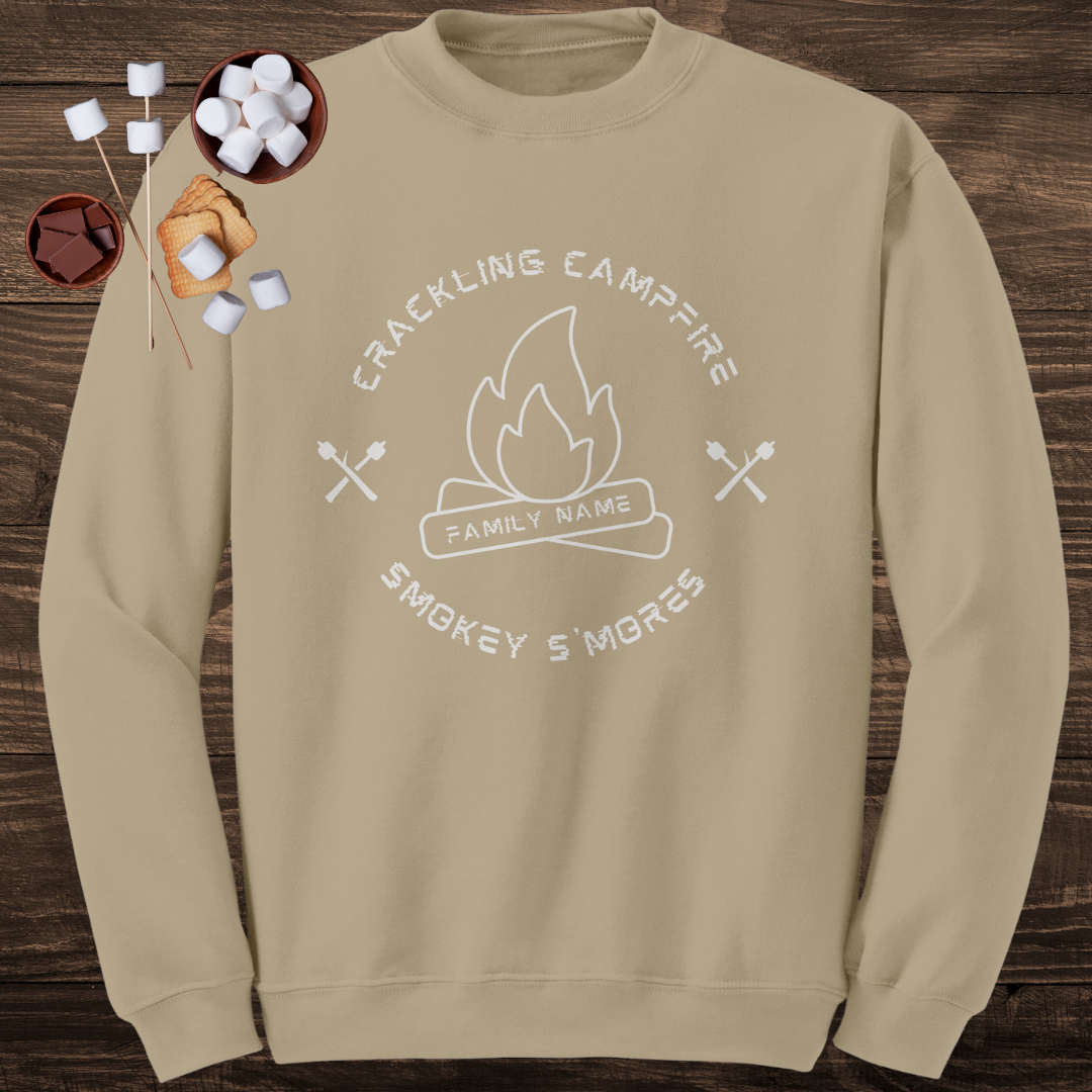 Personalized Crackling Campfire Smokey S'mores Sweatshirt