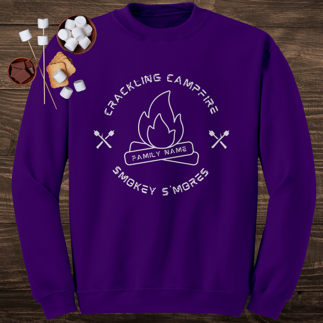 Personalized Crackling Campfire Smokey S'mores Sweatshirt