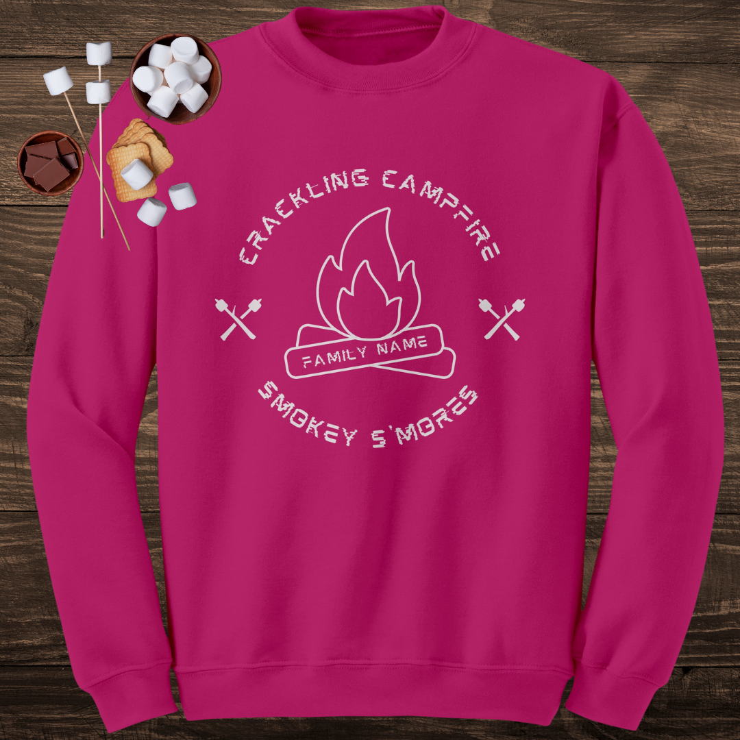 Personalized Crackling Campfire Smokey S'mores Sweatshirt