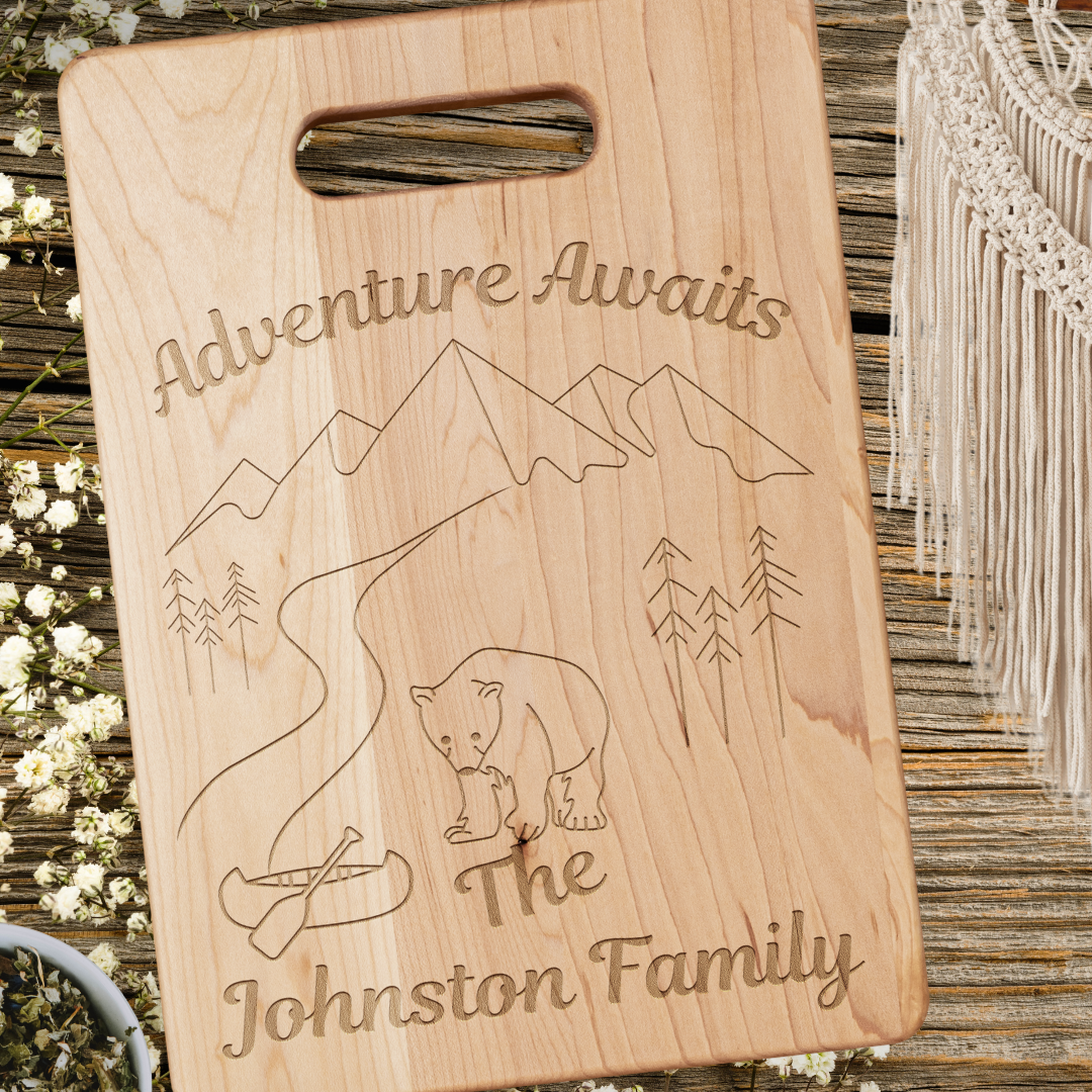 Camping Gear, RV Accessories, Camp Cutting Board, Caravan Gift, Van Life Decor, Bear Lover Gift, Hiking Gear, Nature Lover Gift, Kitchenware