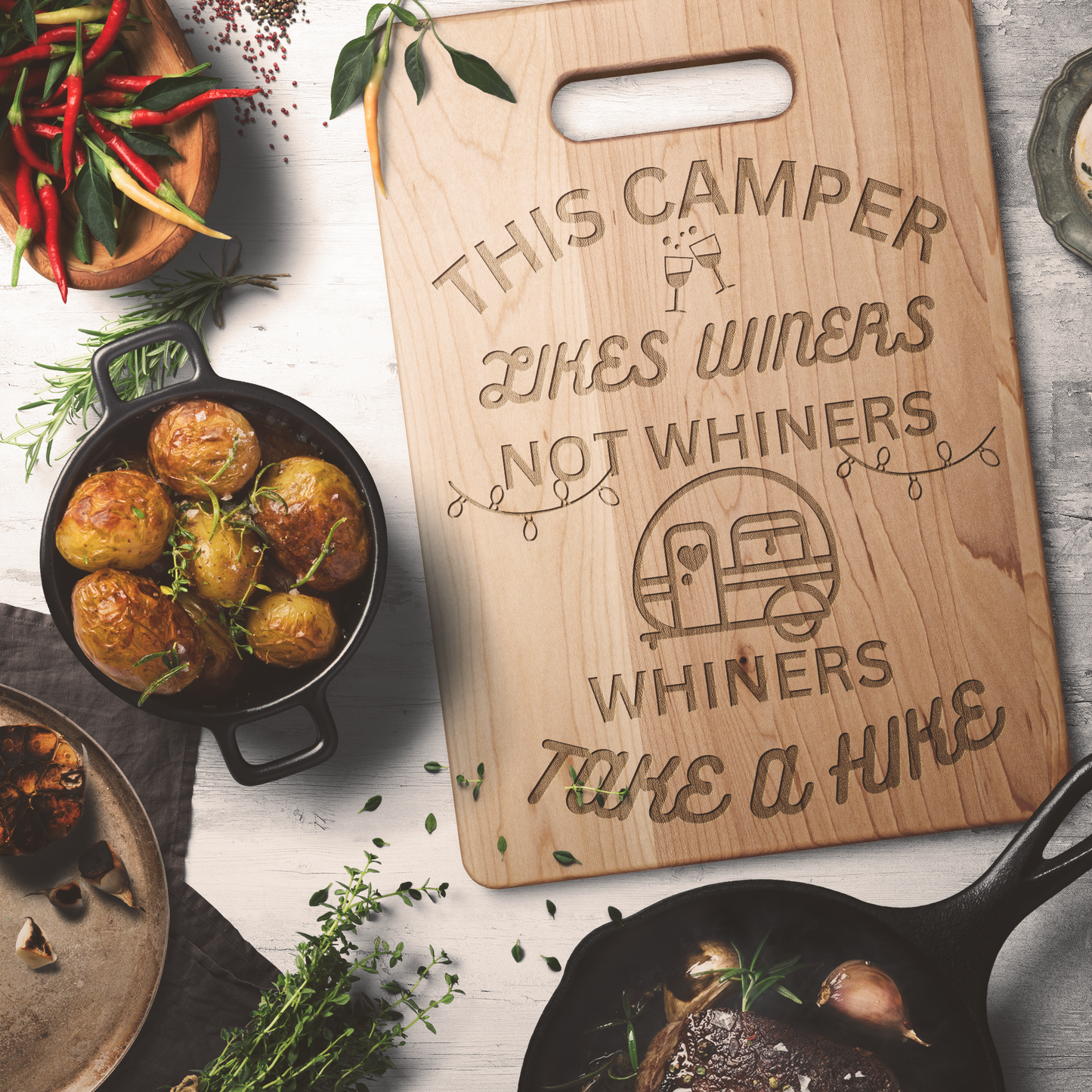 Camper Cutting Board, Winers not Whiners Funny Cheese Board, RV Cutting Board, Camping Gear, RV Accessories