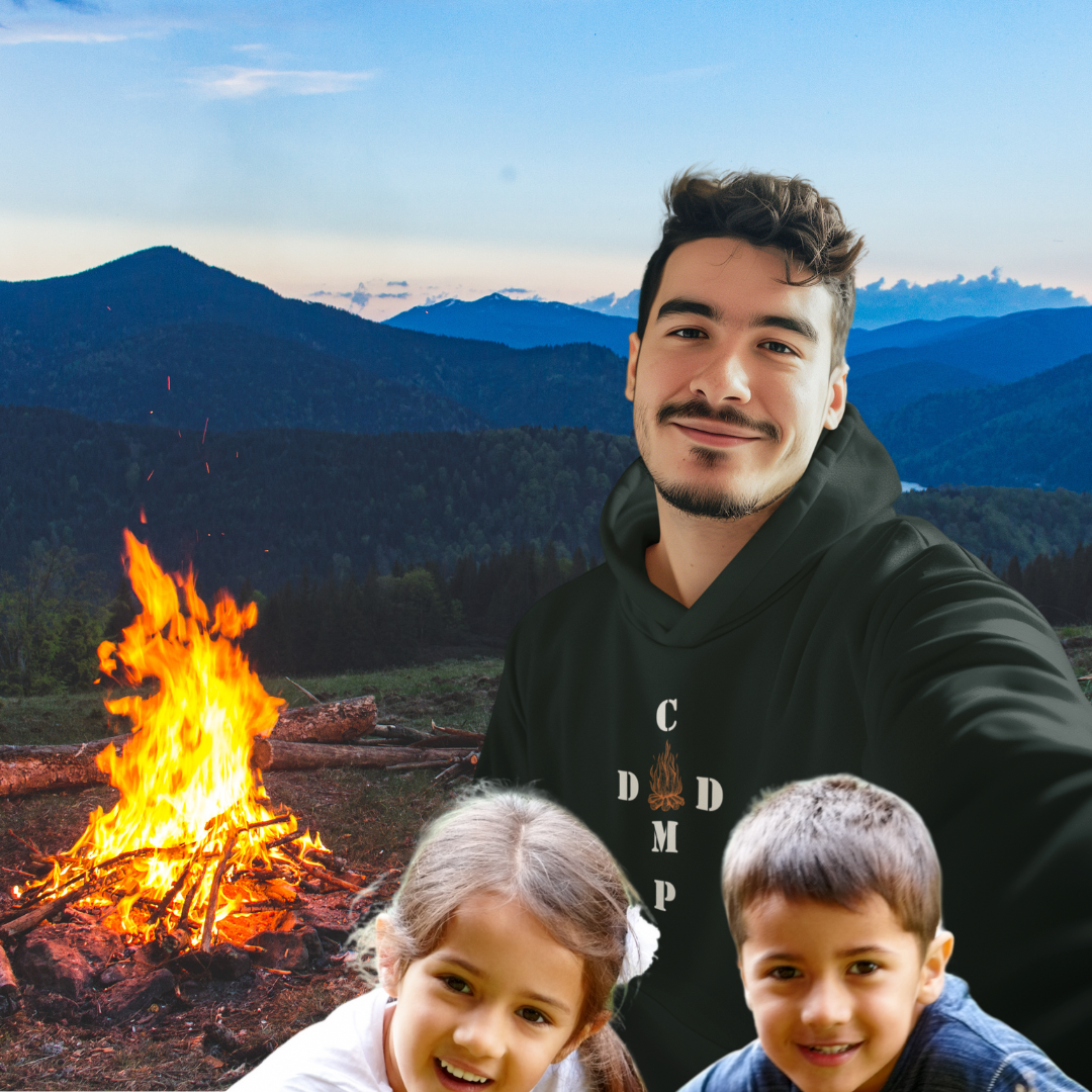 Camping Hoodie, Outdoors Hiking Gear, Camp Dad Apparel, Father's Day Gift, Family Camping Sweaters, Gift for New Dad, Pregnancy Announcement Apparel