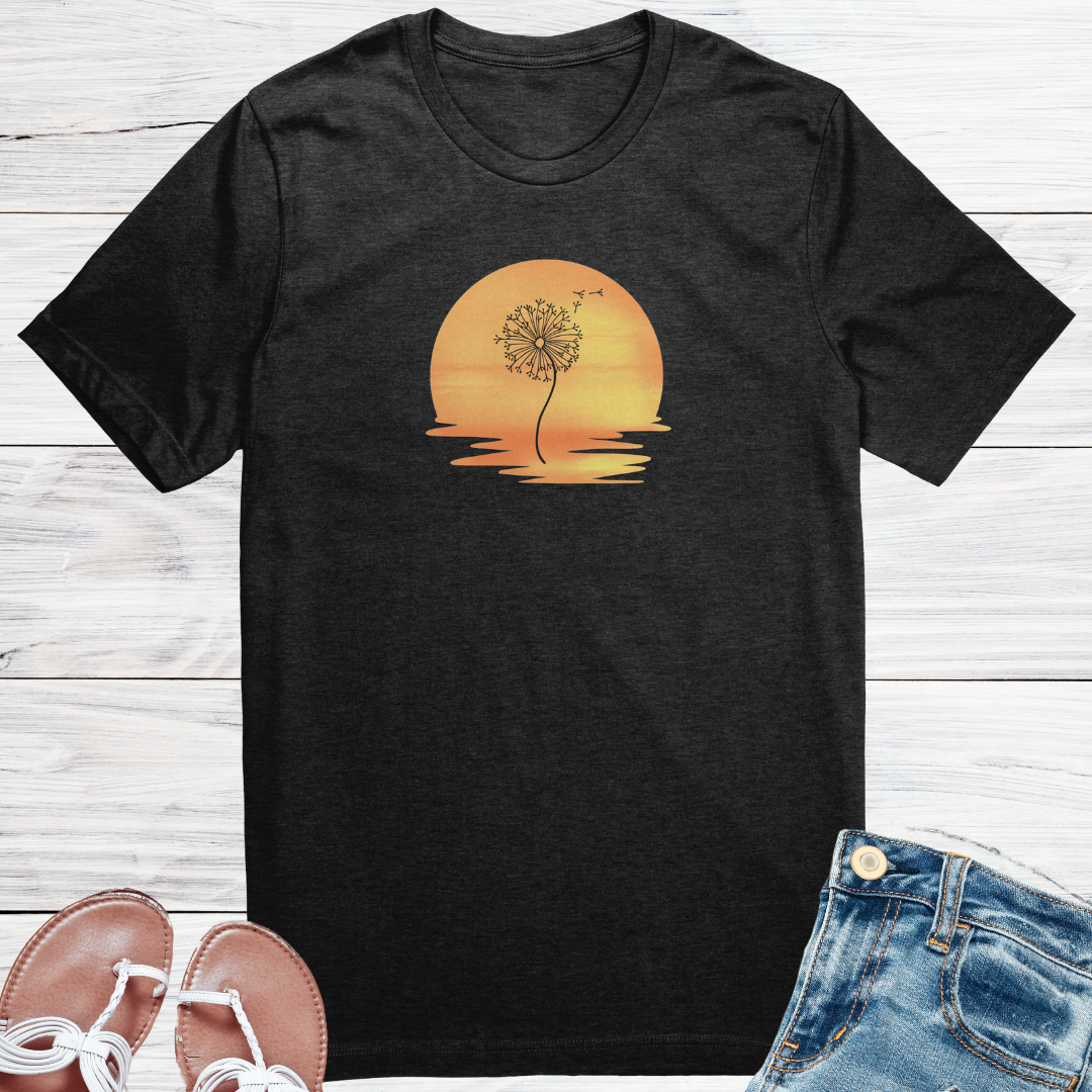 Dandelion Shirt, Sunset Tee, Summer Tshirt, Wildflowers Shirt, Spring Collection, Nature Lover Gift, Birthday Gift for her