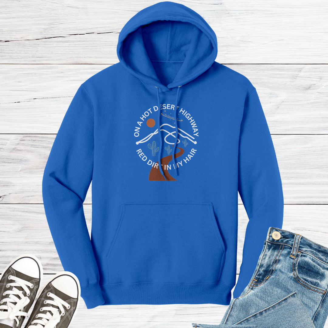 Desert Highway Hoodie, Road Trip Hooded Sweatshirt, Travel Hoodie, Camp Hoodie, Gift for Adventurer