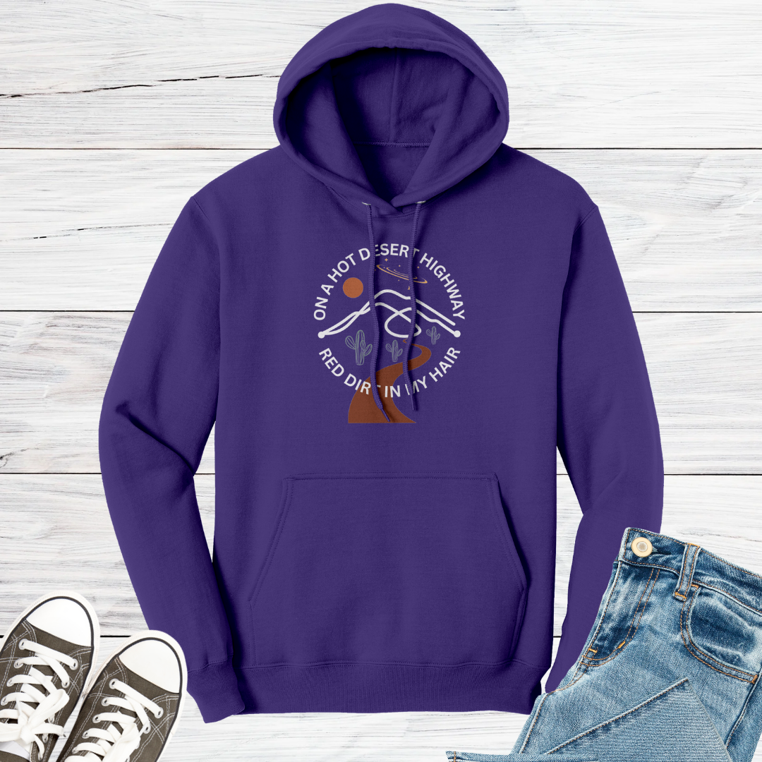 Desert Highway Hoodie, Road Trip Hooded Sweatshirt, Travel Hoodie, Camp Hoodie, Gift for Adventurer