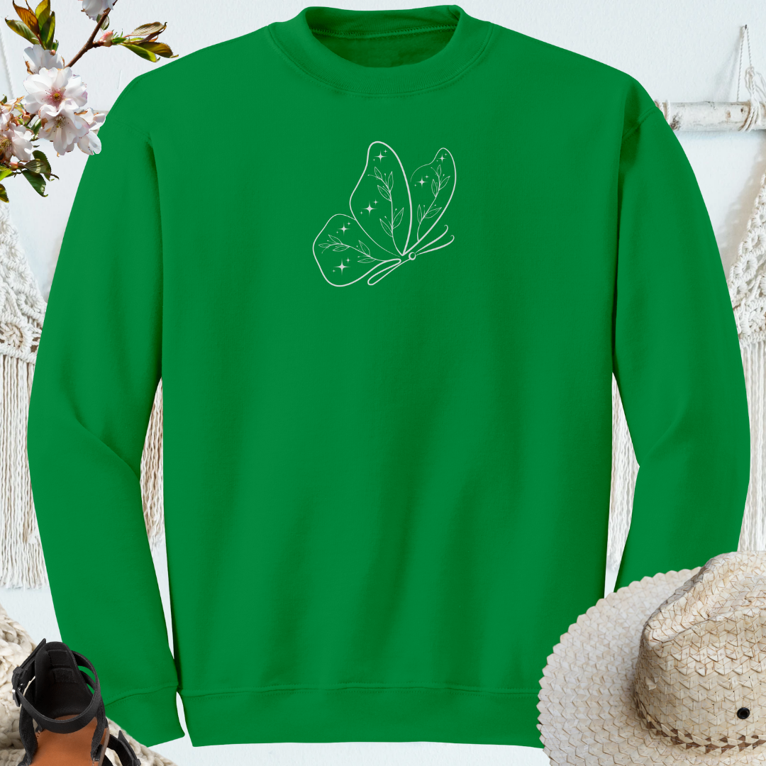 Celestial Floral Butterfly Sweatshirt, Women's Cozy Nature Inspired Sweater, Cute Fall Sweatshirt, Gift for Butterfly Lover, Gift for Her, Mother's Day Gift