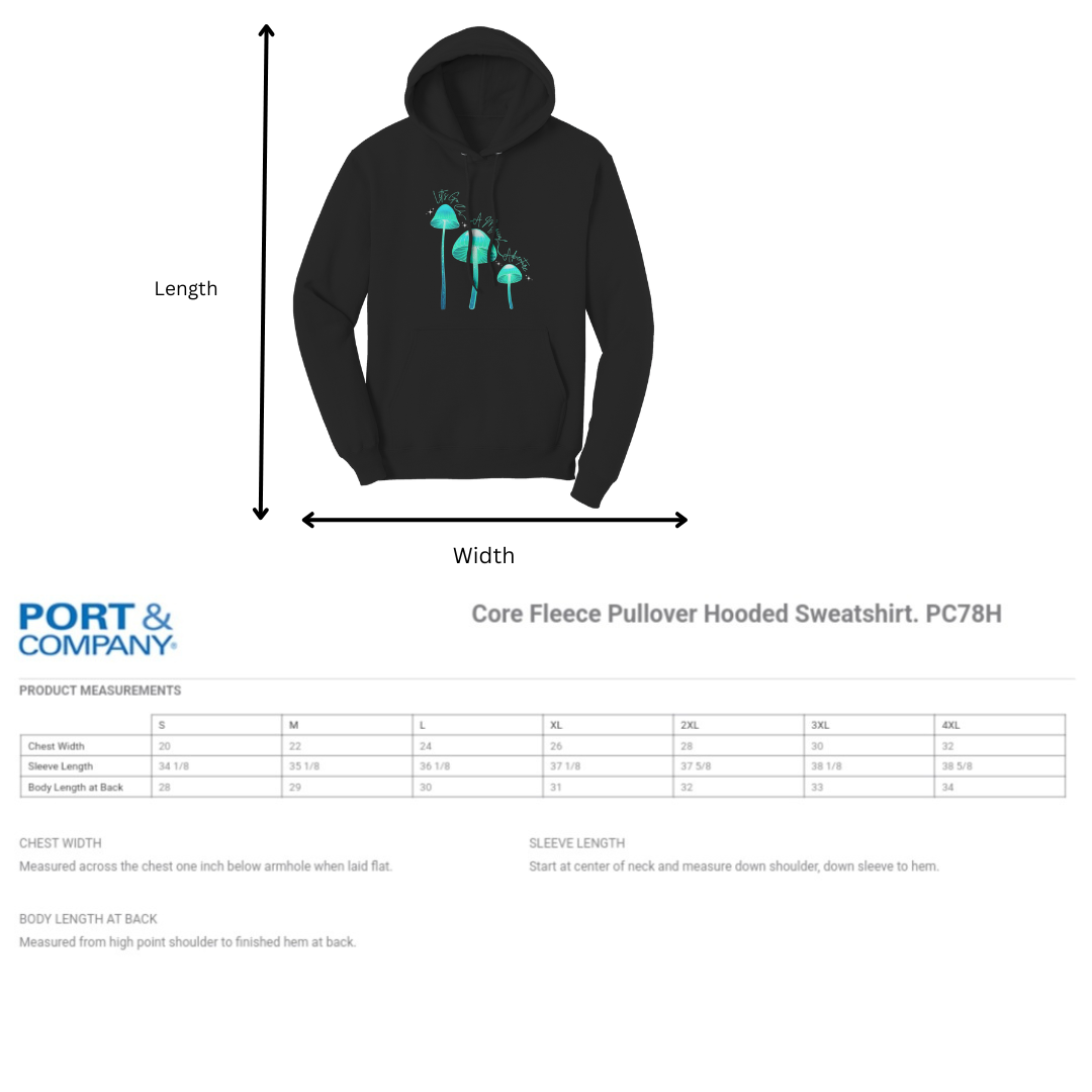 Mushroom Hoodie, Adventure Travel Hoodie, Enchanted Forest Apparel, Bioluminescent Apparel, Fairycore Woodland Lover Gift, Cottagecore Clothing