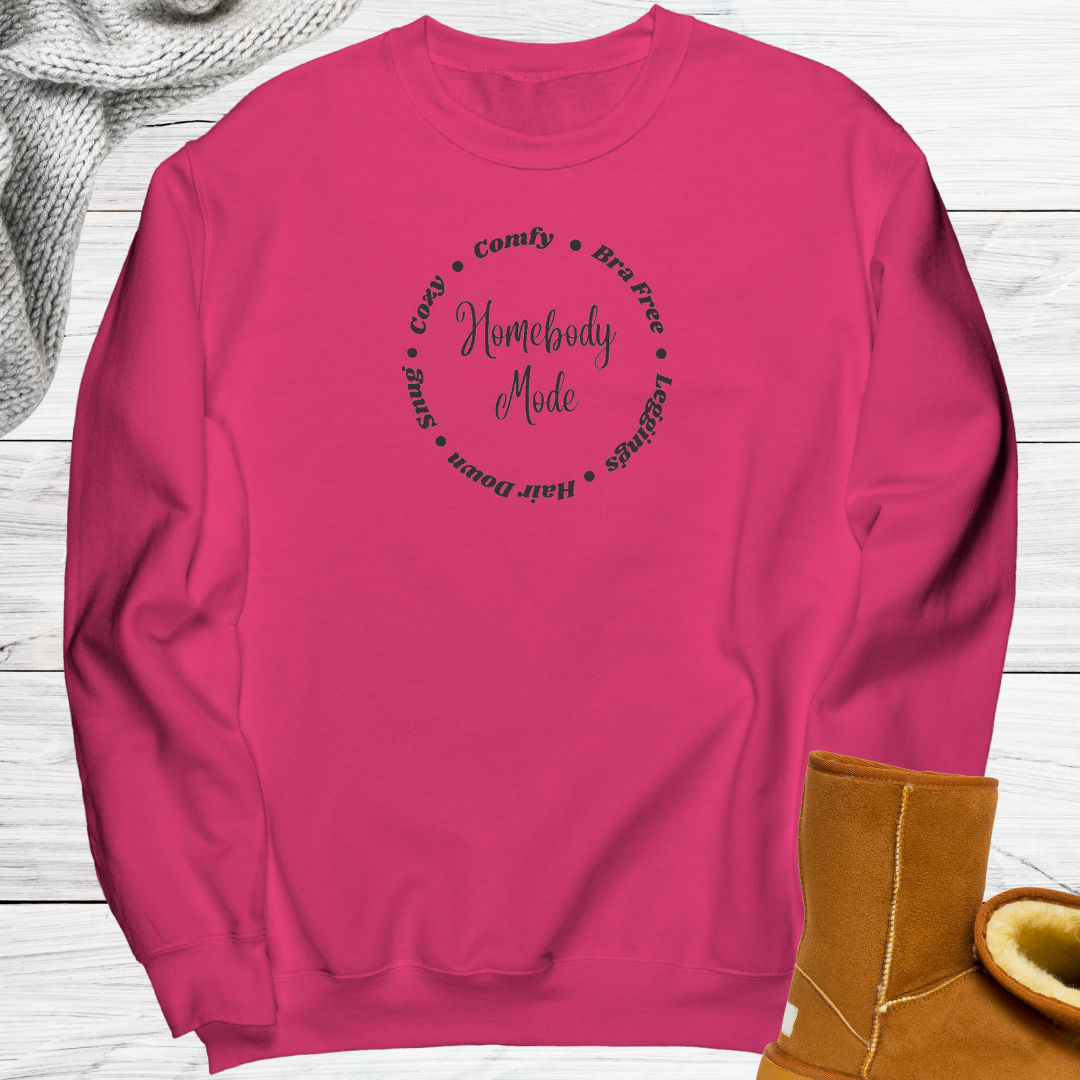 Cozy Homebody Mode Sweatshirt, Comfy Mode Sweater, Women's Oversized Sweatshirt, Funny Winter Sweatshirt, Fall Sweater, Gift for Her