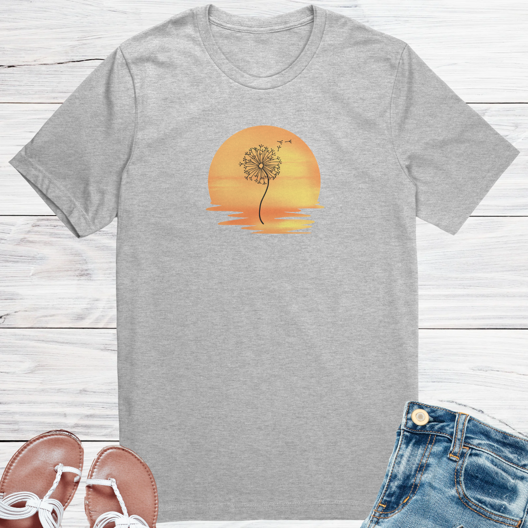 Dandelion Shirt, Sunset Tee, Summer Tshirt, Wildflowers Shirt, Spring Collection, Nature Lover Gift, Birthday Gift for her