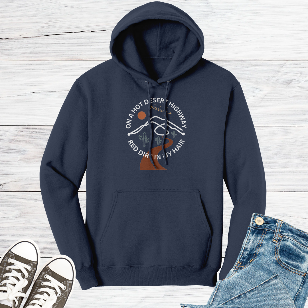 Desert Highway Hoodie, Road Trip Hooded Sweatshirt, Travel Hoodie, Camp Hoodie, Gift for Adventurer