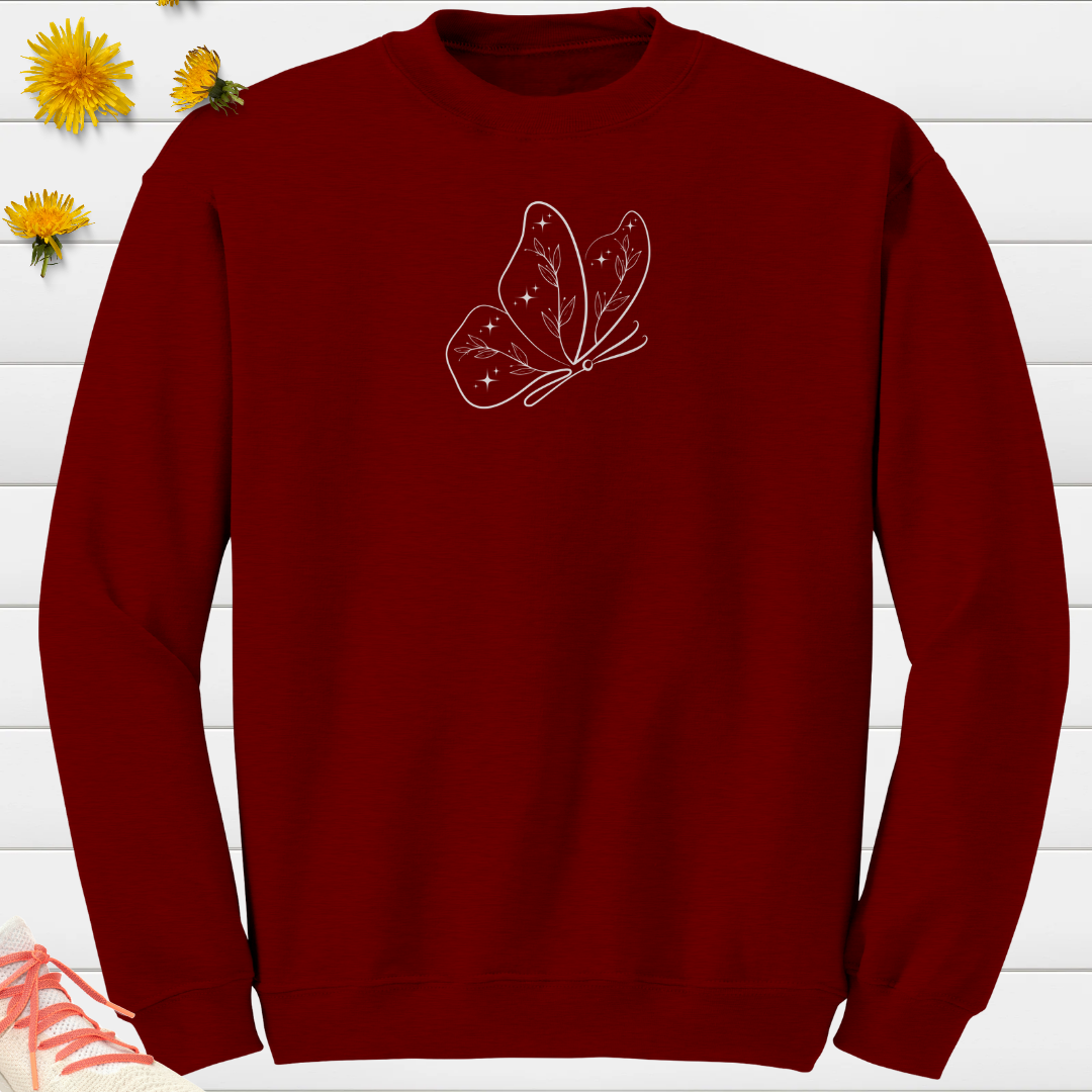 Celestial Floral Butterfly Sweatshirt, Women's Cozy Nature Inspired Sweater, Cute Fall Sweatshirt, Gift for Butterfly Lover, Gift for Her, Mother's Day Gift