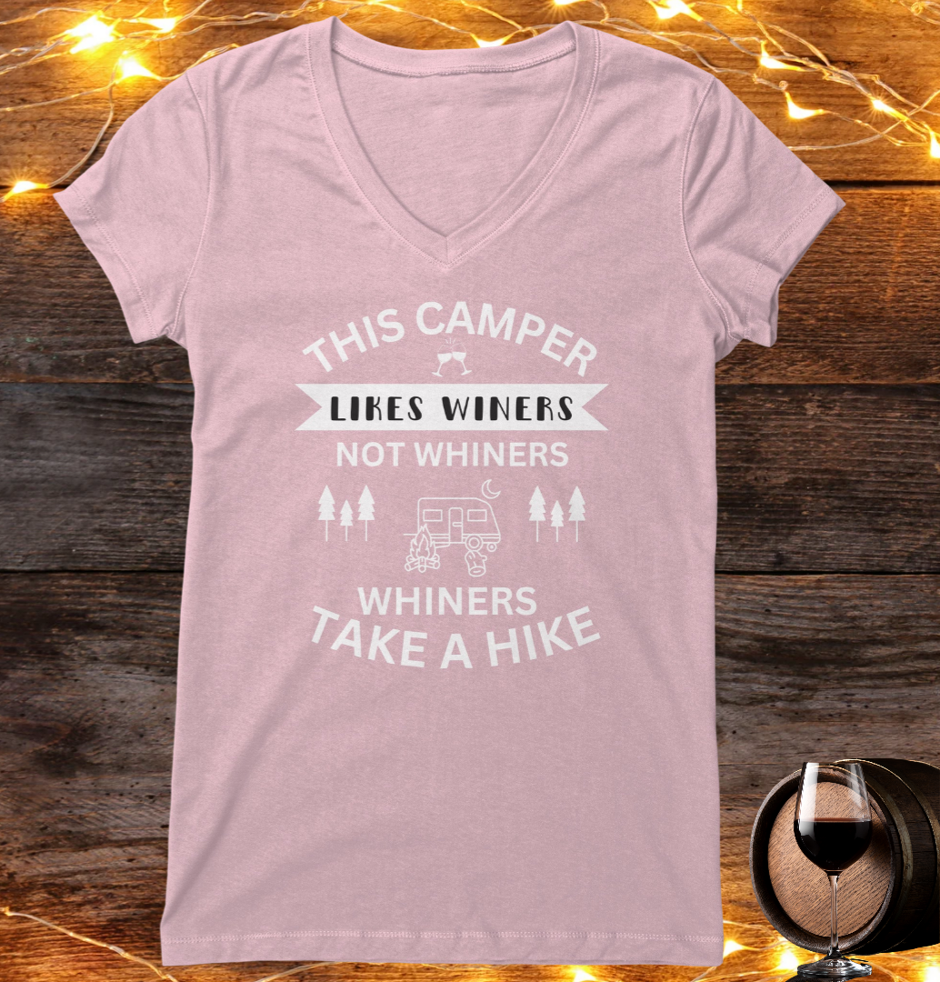 Winers not Whiners Camp Shirt, Funny Women's Camping Shirt, Women's V-neck Camp Shirt, Funny RV Shirt, Funny Gift for Camper