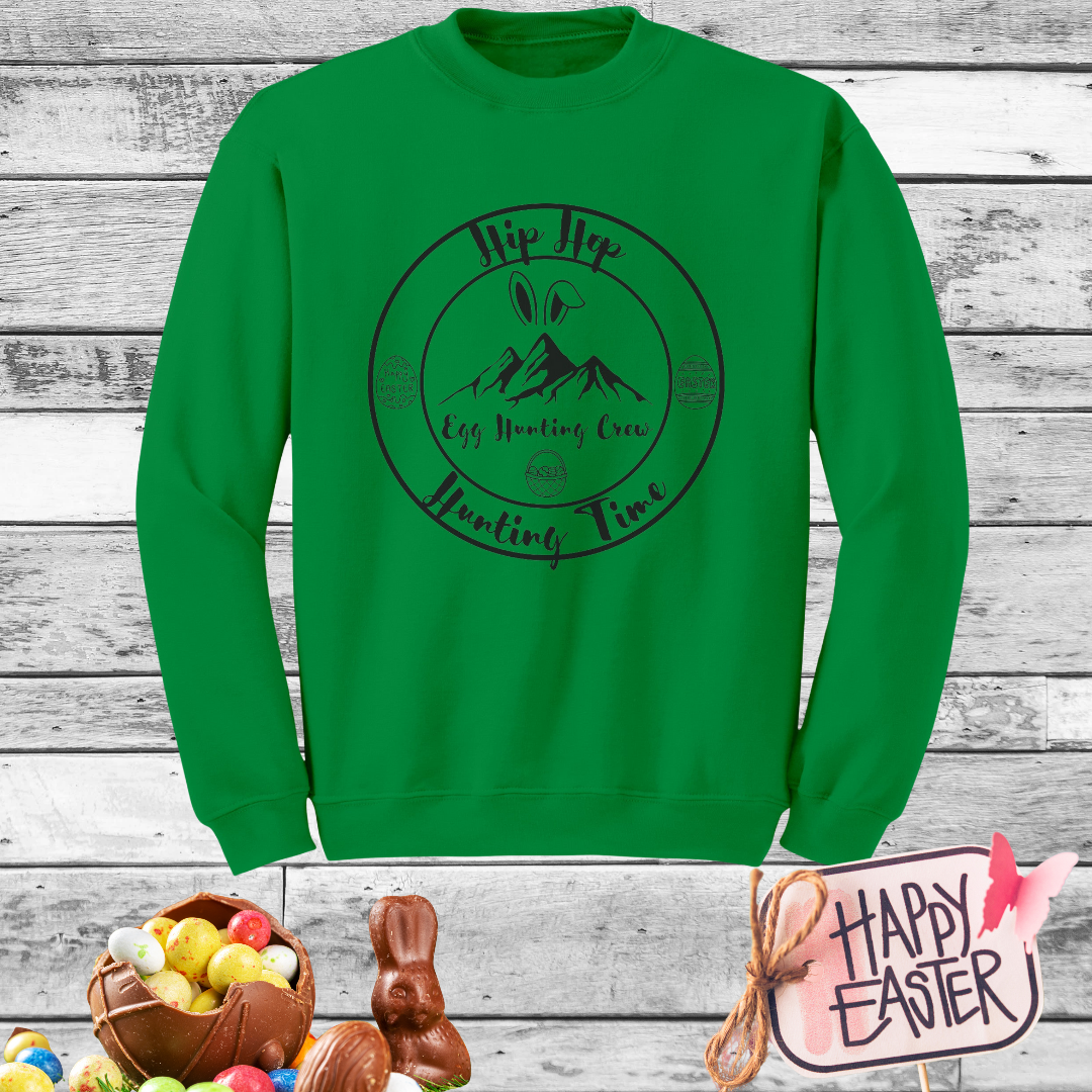 Easter Unisex Sweatshirt, Cozy Oversized Easter Egg Hunting Crew Bunny Sweater, Easter Gift for Her/Him