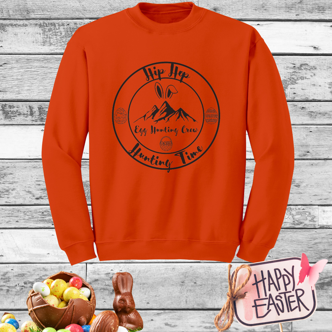 Easter Unisex Sweatshirt, Cozy Oversized Easter Egg Hunting Crew Bunny Sweater, Easter Gift for Her/Him