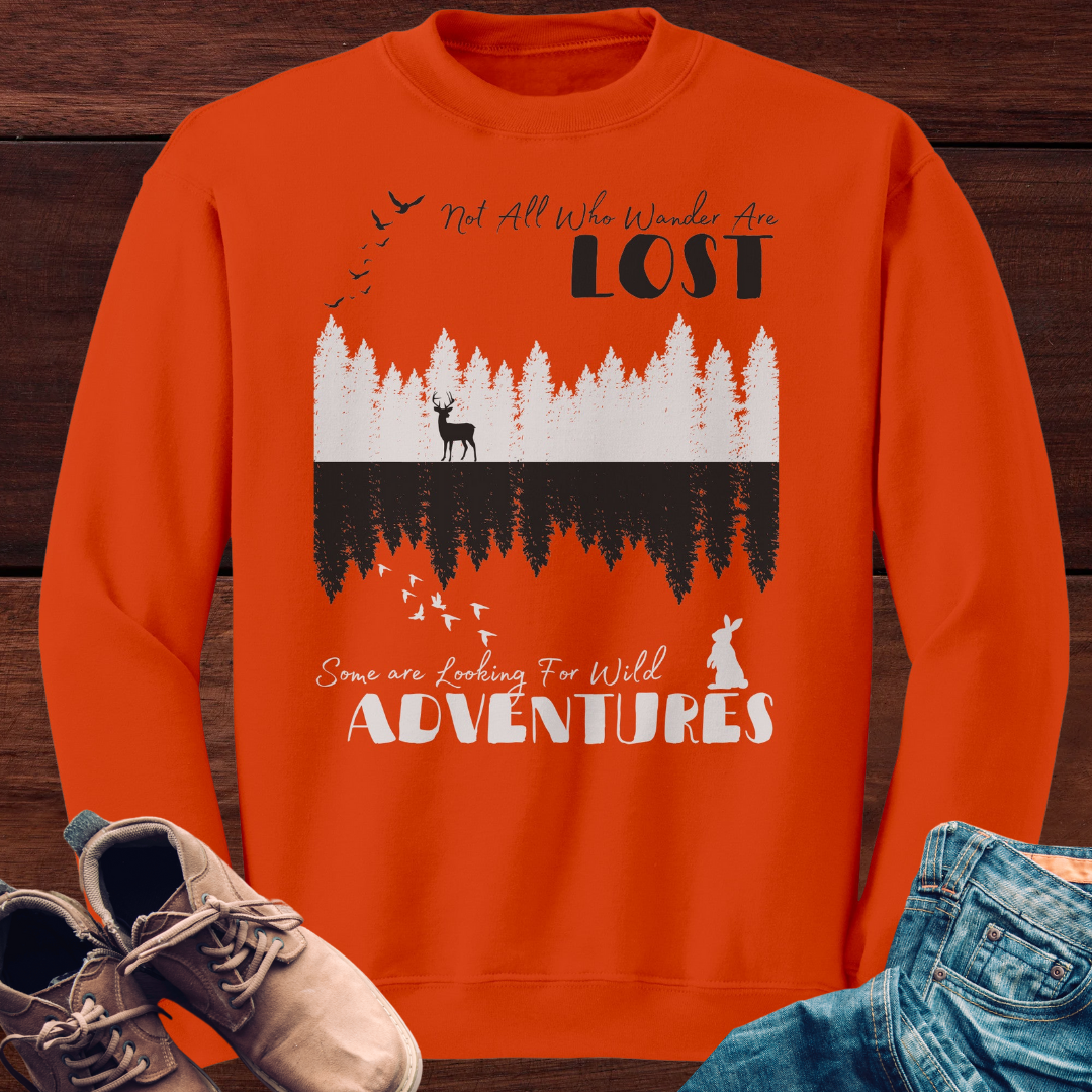Not All Who Wander are Lost Cozy Crewneck Sweatshirt, Adventure Lover Gift, Fall Travel Sweater, Outdoors Hiking Sweatshirt, Nature Lover Gift for Her