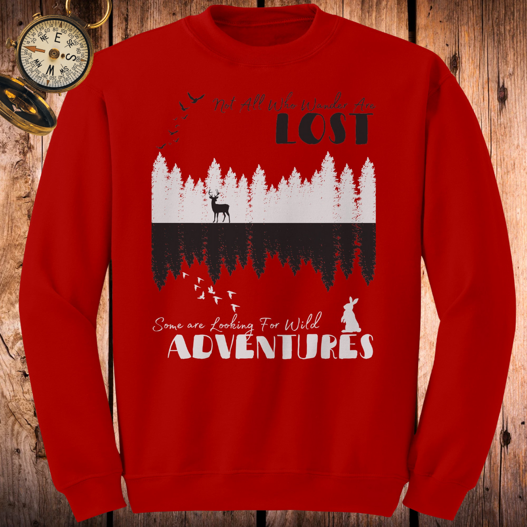 Not All Who Wander are Lost Cozy Crewneck Sweatshirt, Adventure Lover Gift, Fall Travel Sweater, Outdoors Hiking Sweatshirt, Nature Lover Gift for Her