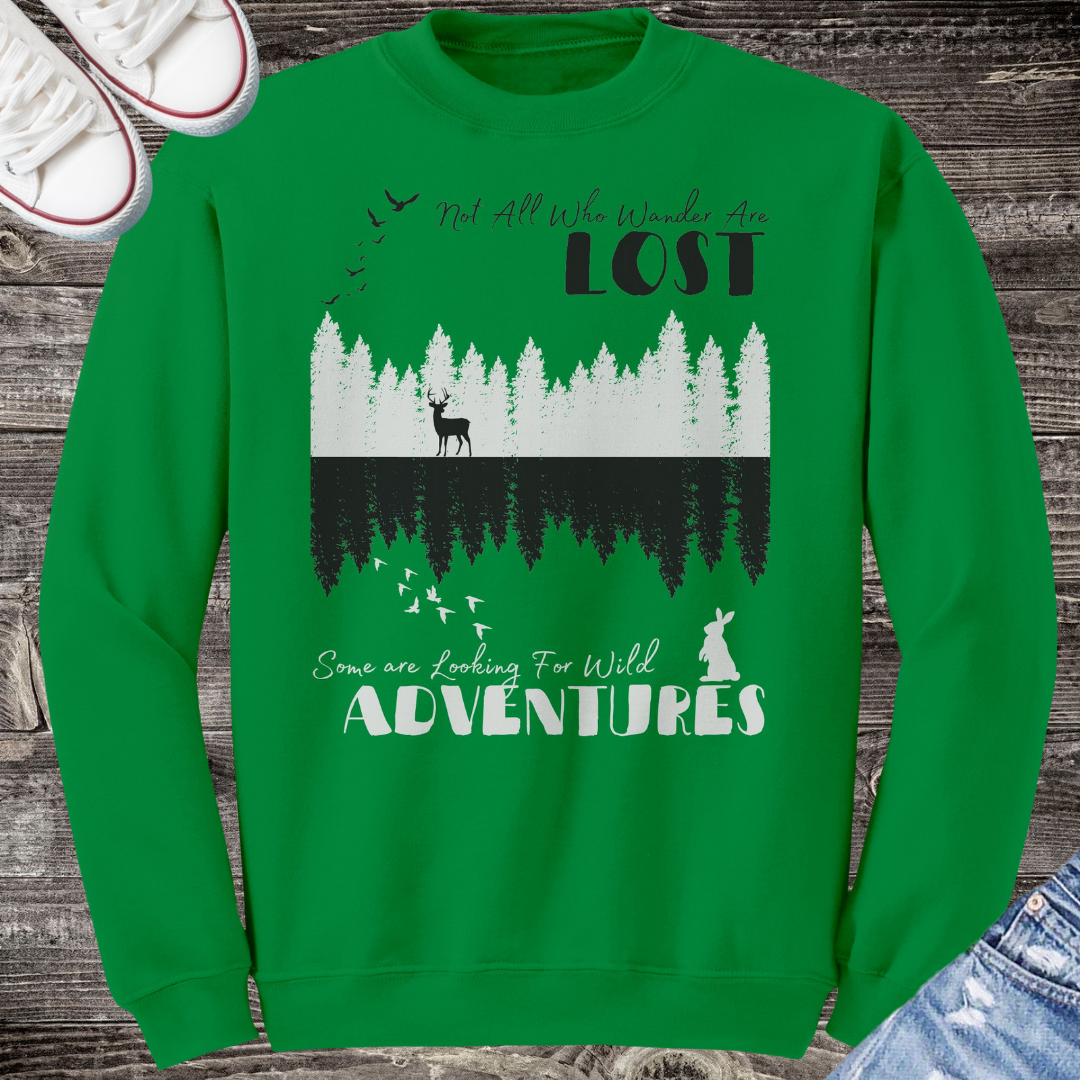 Not All Who Wander are Lost Cozy Crewneck Sweatshirt, Adventure Lover Gift, Fall Travel Sweater, Outdoors Hiking Sweatshirt, Nature Lover Gift for Her