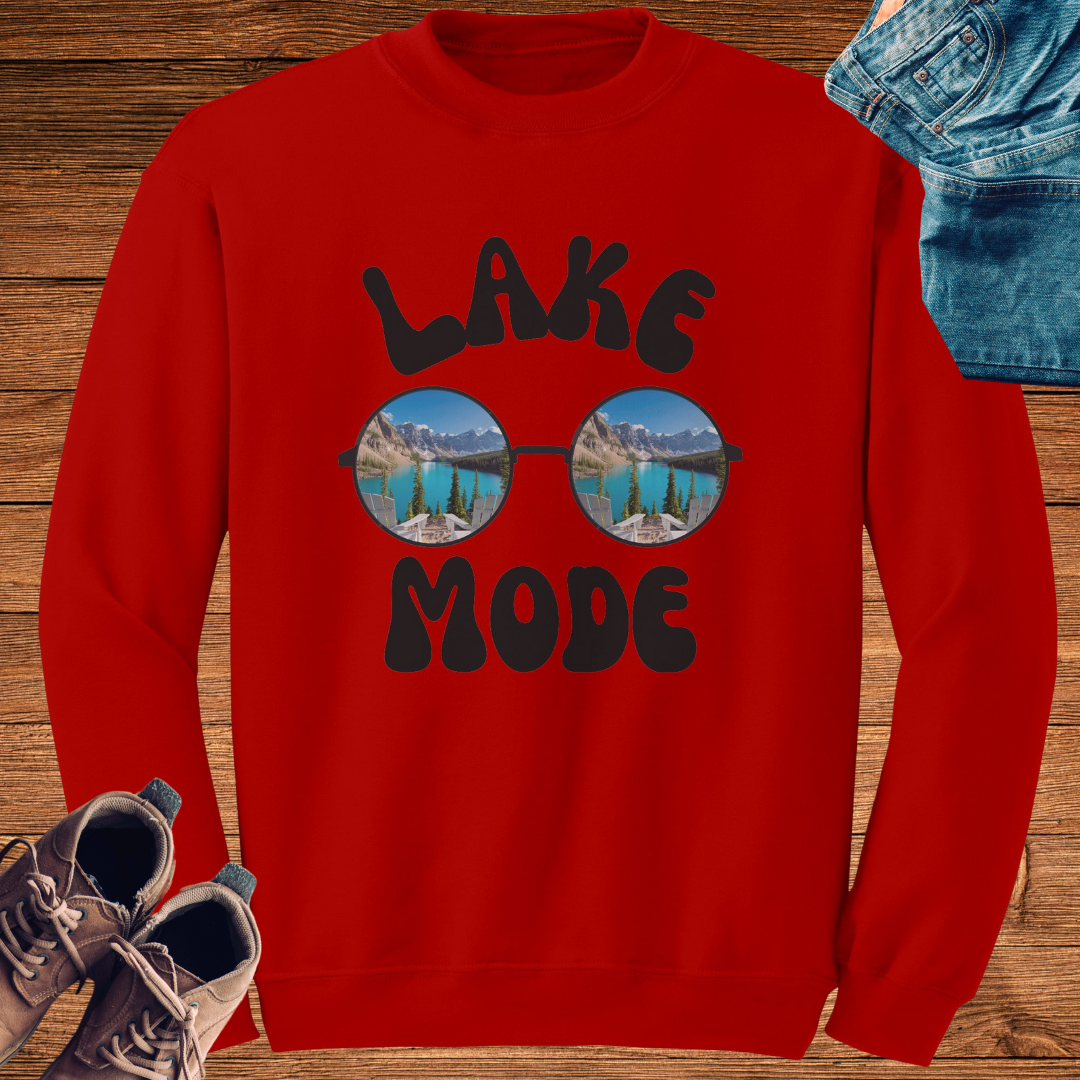 Lake Mode Camping Crewneck Sweatshirt, Adventure Lover, Lake Life, Travel Fall Sweater, Gift for Her