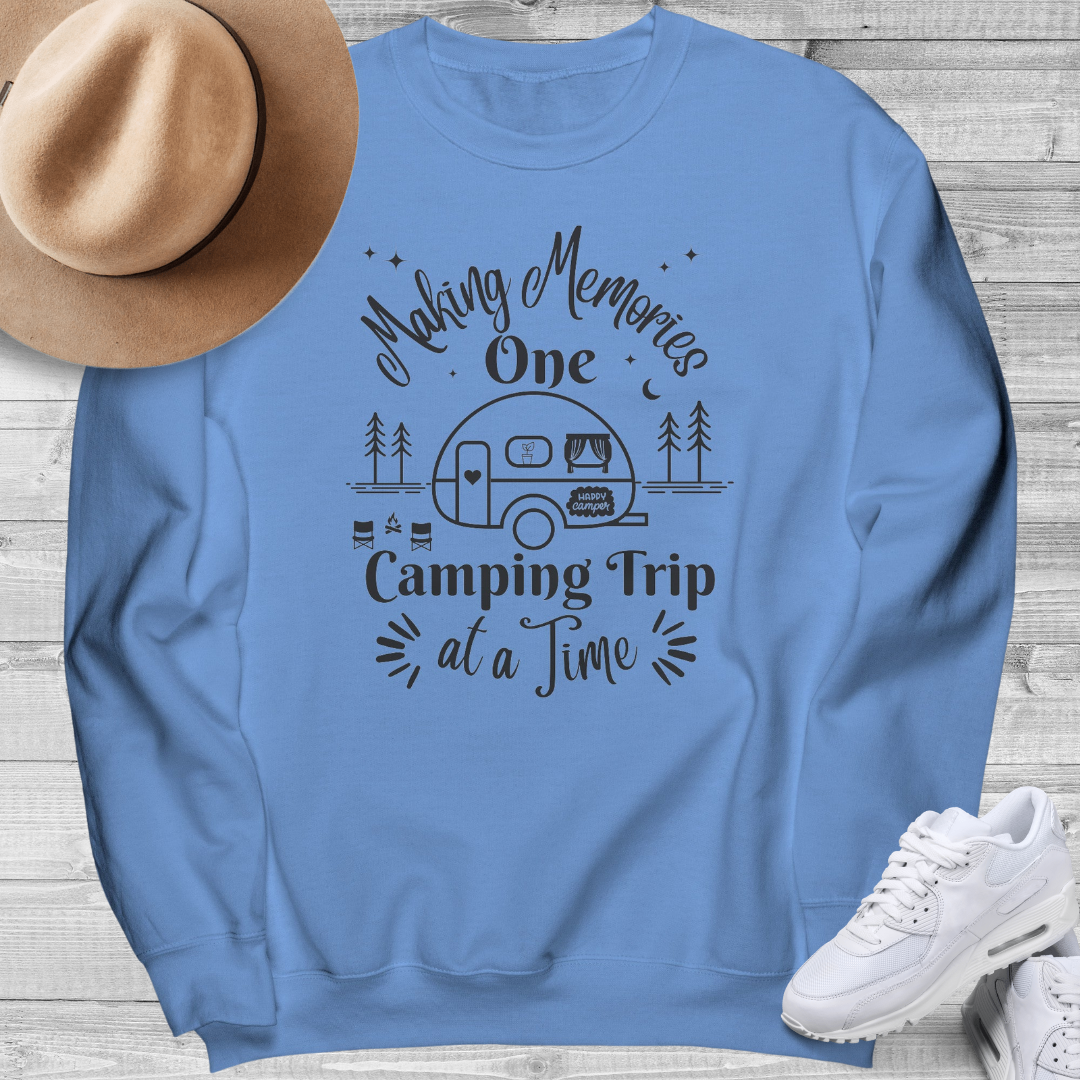Making Memories One Camping Trip at a Time Sweatshirt, Family Camping Group Sweaters, Camper / Caravan Gift for Her