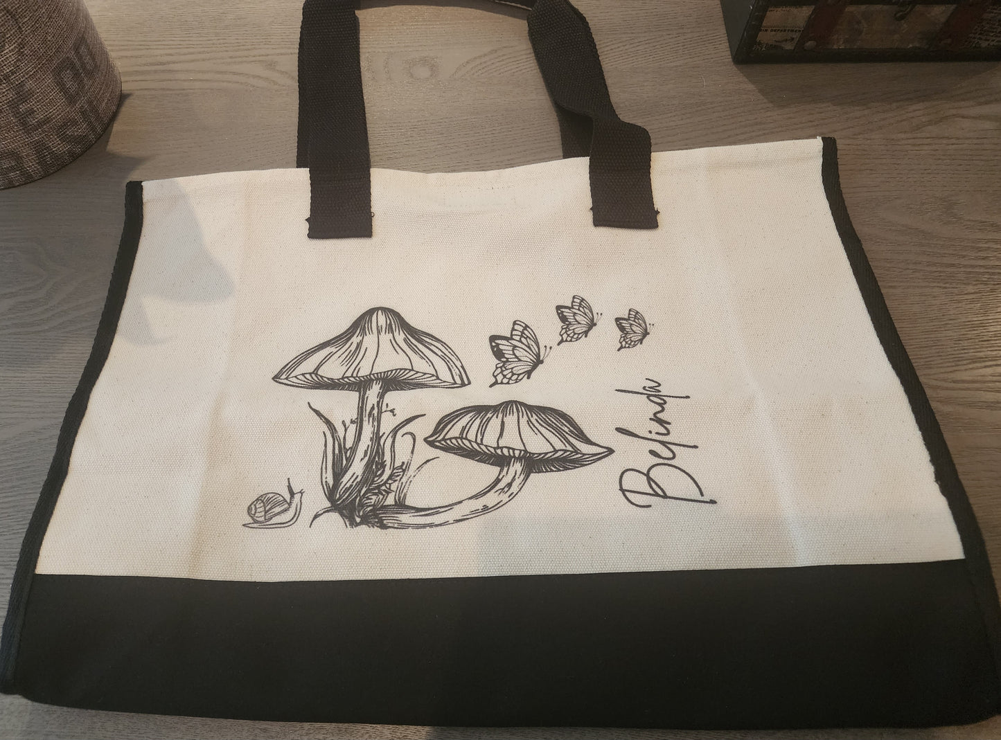 Personalized Cottagecore Tote Bag, Mushroom Tote Bag, Butterfly Tote Bag, Woodsy Bag, Bridesmaid Gift, Bridesmaid Tote Bag, Gift for Nature Lover, Gift for Her