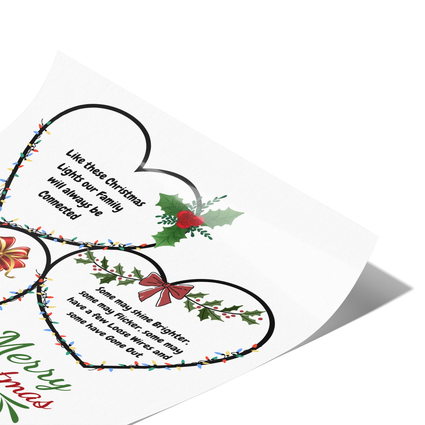Christmas Hearts Wall Hanging Decor, Personalized Heartfelt Family Xmas Decoration, Funny Christmas Gift for Grandmother