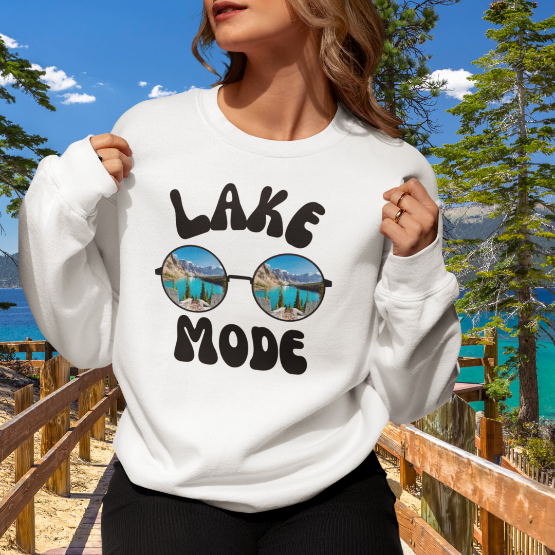 Lake Mode Camping Crewneck Sweatshirt, Adventure Lover, Lake Life, Travel Fall Sweater, Gift for Her