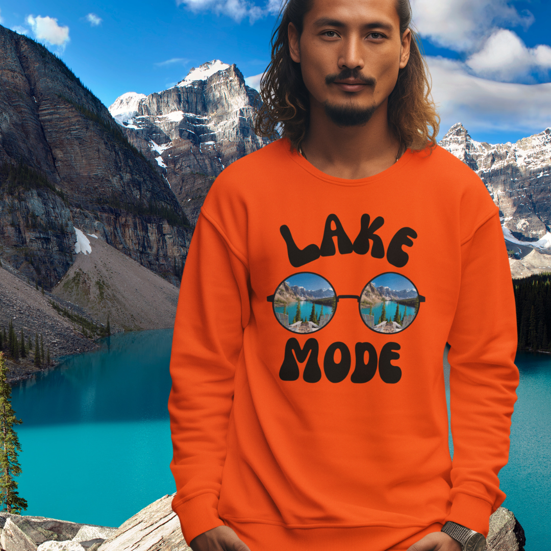 Lake Mode Camping Crewneck Sweatshirt, Adventure Lover, Lake Life, Travel Fall Sweater, Gift for Her