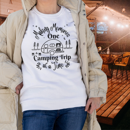 Making Memories One Camping Trip at a Time Sweatshirt, Family Camping Group Sweaters, Camper / Caravan Gift for Her