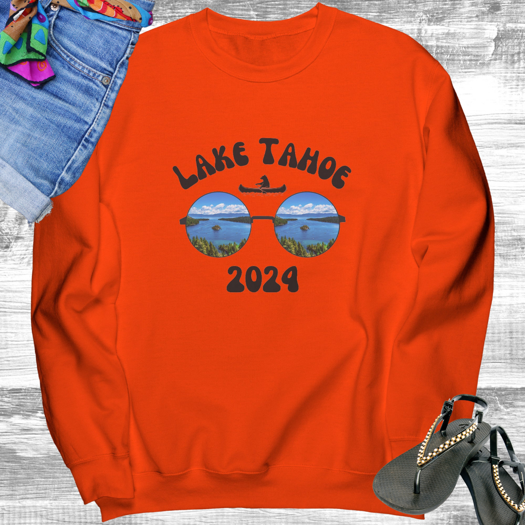Lake Tahoe Sweatshirt with custom year, Lake Tahoe Sweater, Lake Tahoe Vacation, Lake Tahoe Clothing, Lake Life Clothing, Gift for Him/Her